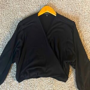 Cropped Black Wrap Top - Beyond Yoga